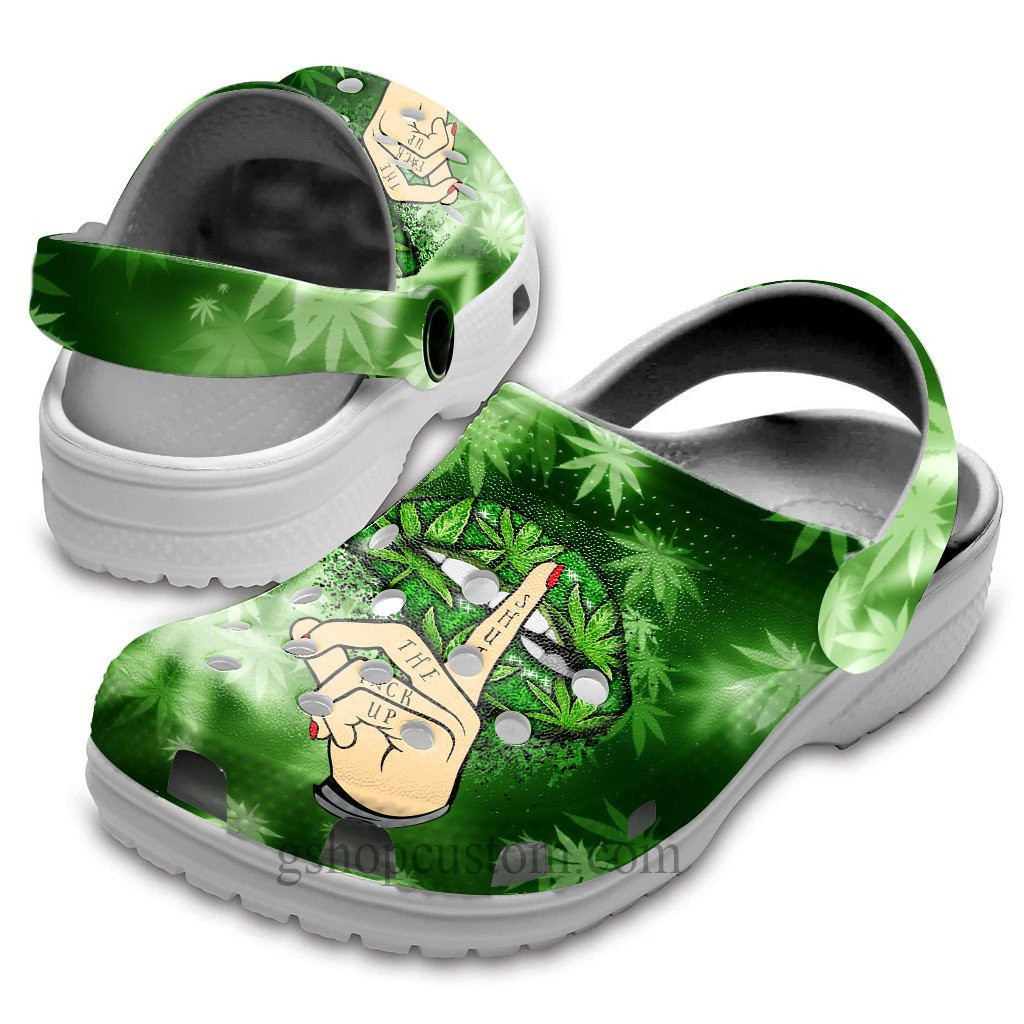 Weed Lip Funy Croc Shoes For Women - Funny Lipstick Weed Shut Up Crocs Clogs Hippie