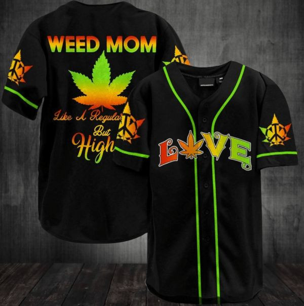 Weed Mom Like A Regular Mom 3d Personalized 3d Baseball Jersey va