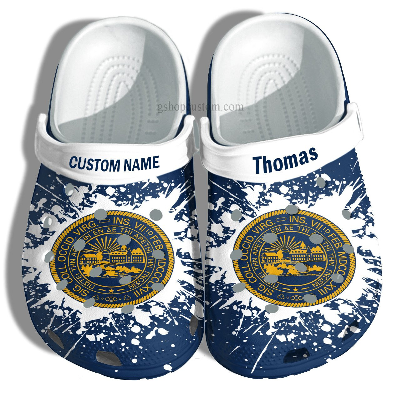 West Virginia University Graduation Gifts Croc Shoes Customize- Admission Gift Crocs Shoes