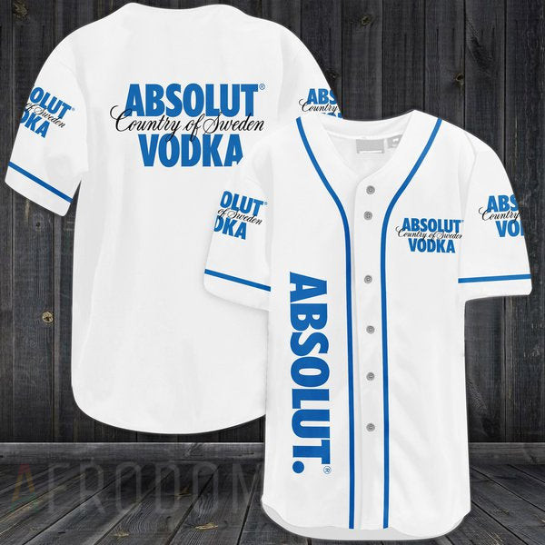 White Absolut Vodka Baseball Jersey