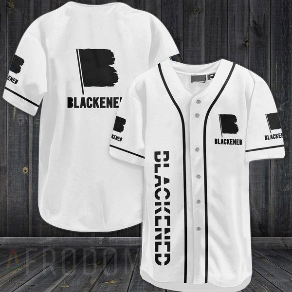 White Blackened American Whiskey Baseball Jersey