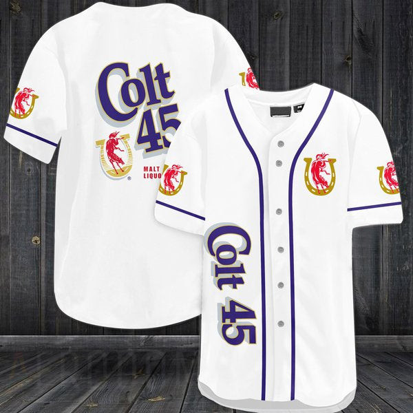 White Colt 45 Beer Baseball Jersey