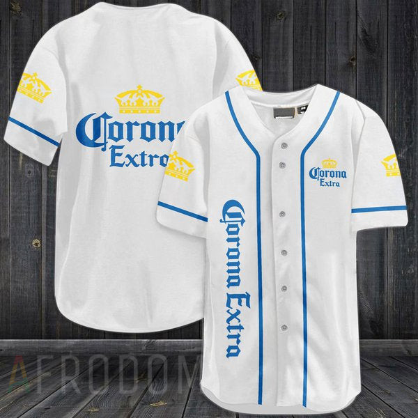 White Corona Extra Beer Baseball Jersey