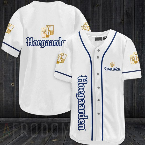 White Hoegaarden Beer Baseball Jersey