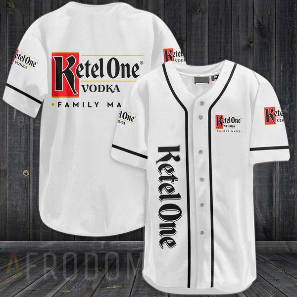White Ketel One Vodka Baseball Jersey, Unisex Jersey Shirt for Men Women