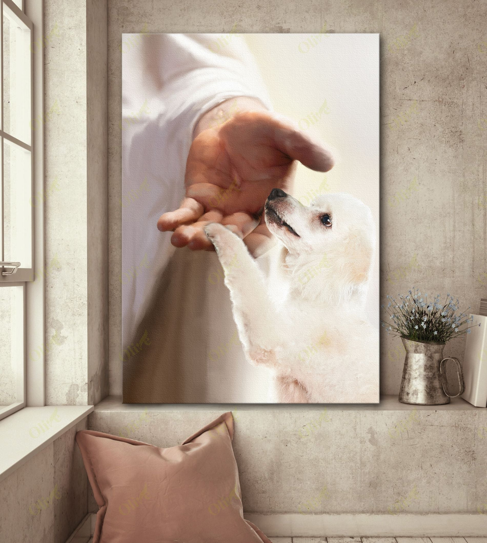 White Poodle - Take My Hand Poster And Canvas Art Wall Decor Custom