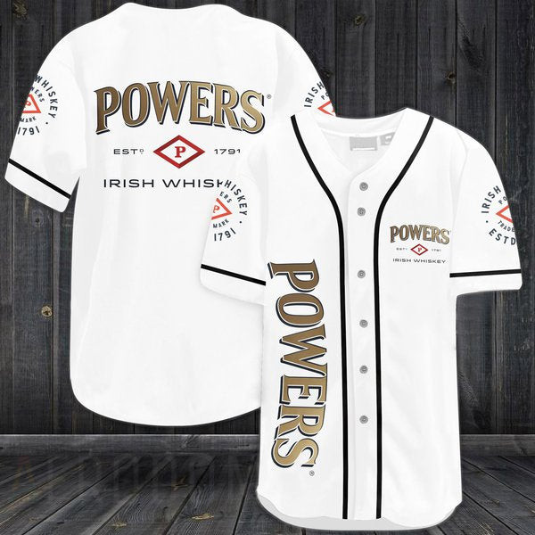 White Powers Irish Whiskey Baseball Jersey, Unisex Jersey Shirt for Men Women