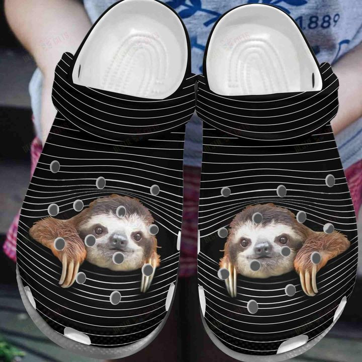 White Sole Lovely Sloth Crocs Classic Clogs Shoes