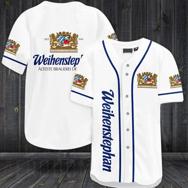White Weihenstephaner Beer Baseball Jersey