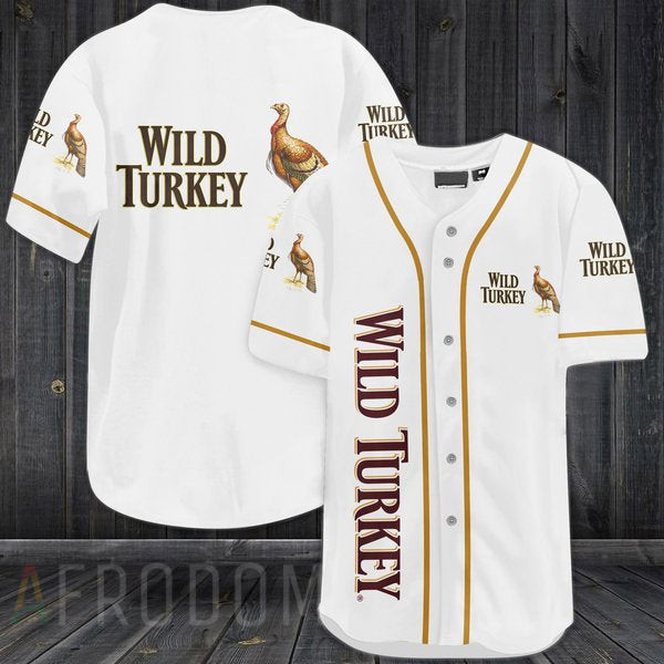 White Wild Turkey Baseball Jersey