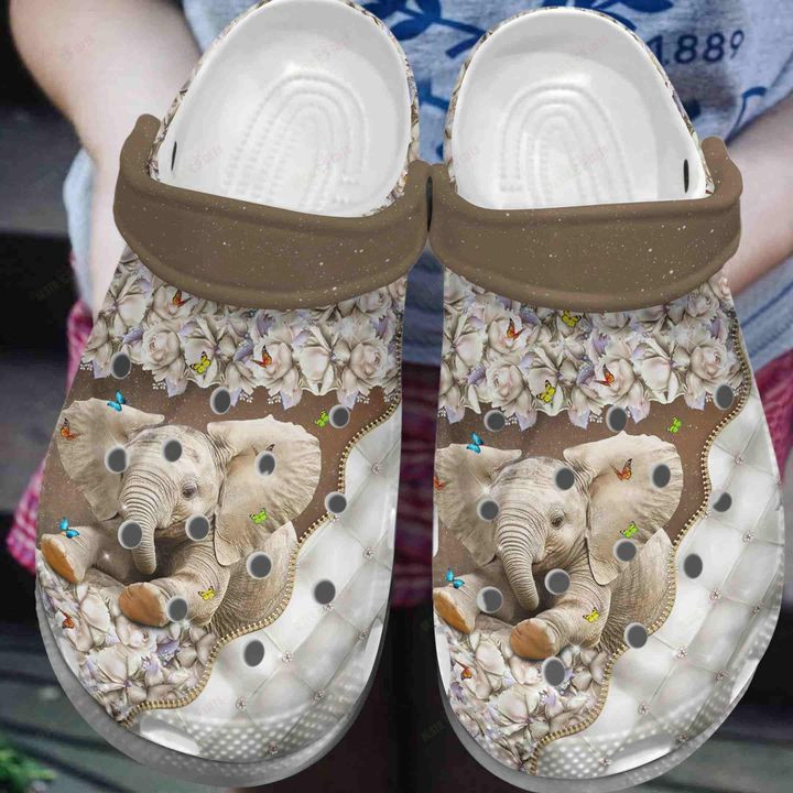 Whites Sole Elephant Lover Crocs Classic Clogs Shoes