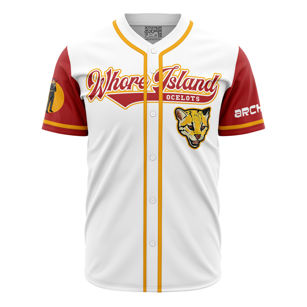 Whore Island Ocelots Archer Baseball Jersey