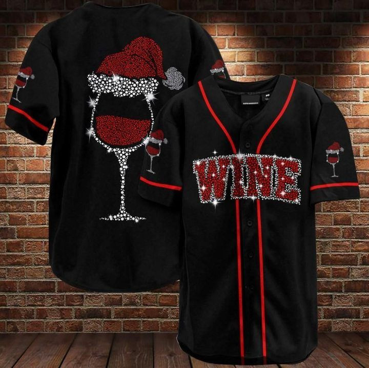 Wine Christmas Gift For Lover Baseball Jersey, Unisex Jersey Shirt for Men Women