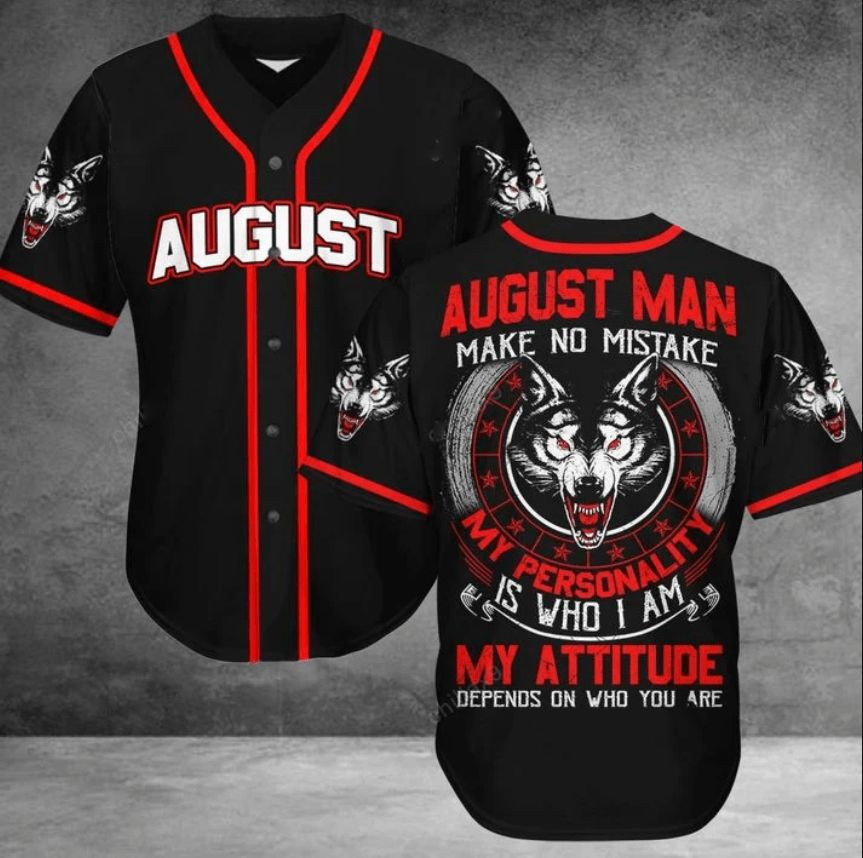Wolf My Personality Is Who I Am Custom Personalized Month Man 3d Baseball Jersey xh, Unisex Jersey Shirt for Men Women