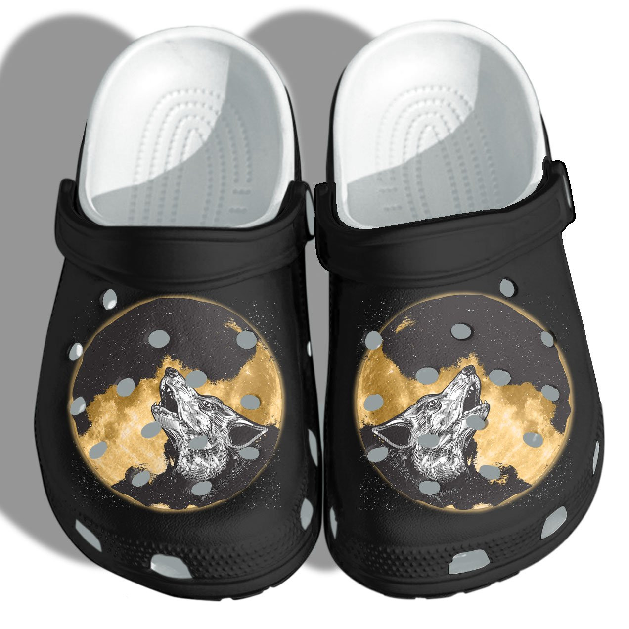 Wolf Shoes Crocs Wolf Fantasy Moon Camping Lover Croc Shoes
