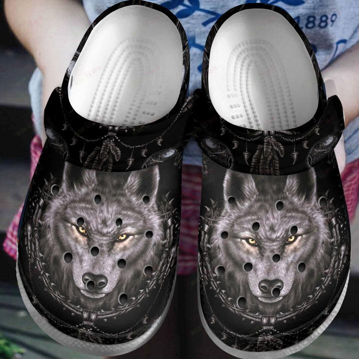 Wolf Stare At You Crocs Classic Clogs Shoes