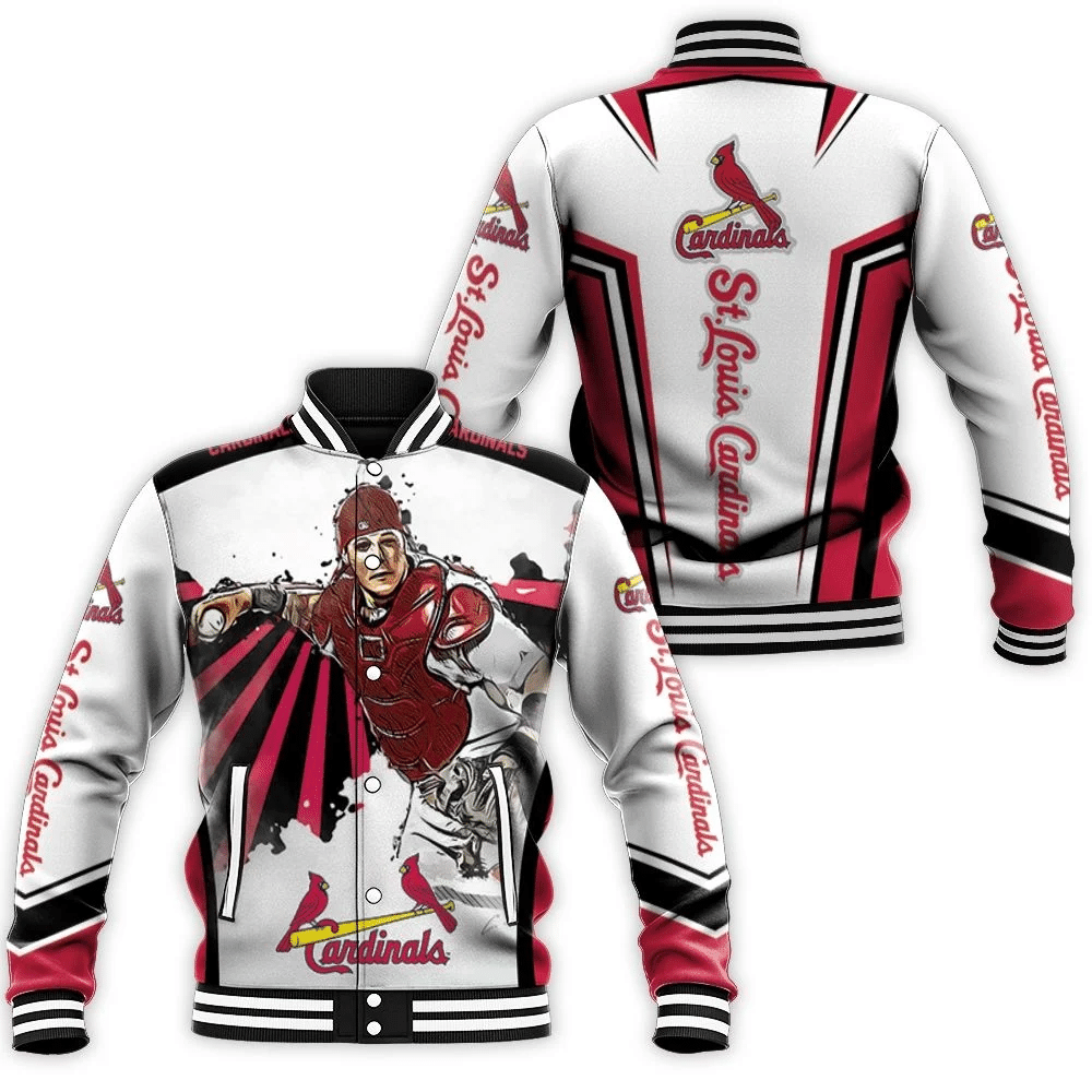 Yadier Molina St Louis Cardinals Trippy Spiral Pattern Baseball Jacket for Men Women