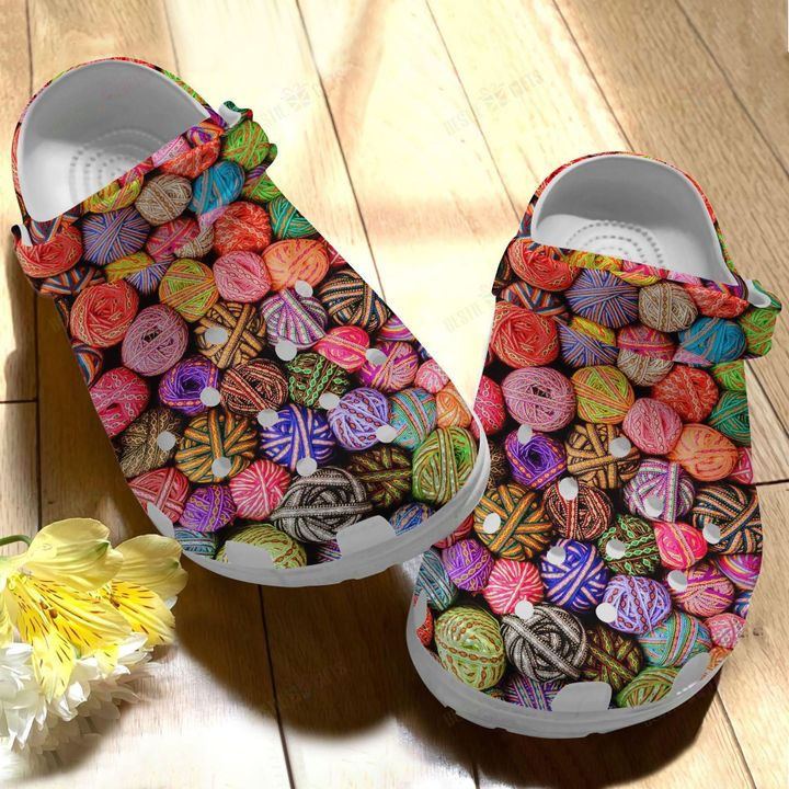 Yarn Rainbow Yarn Crocs Classic Clogs Shoes