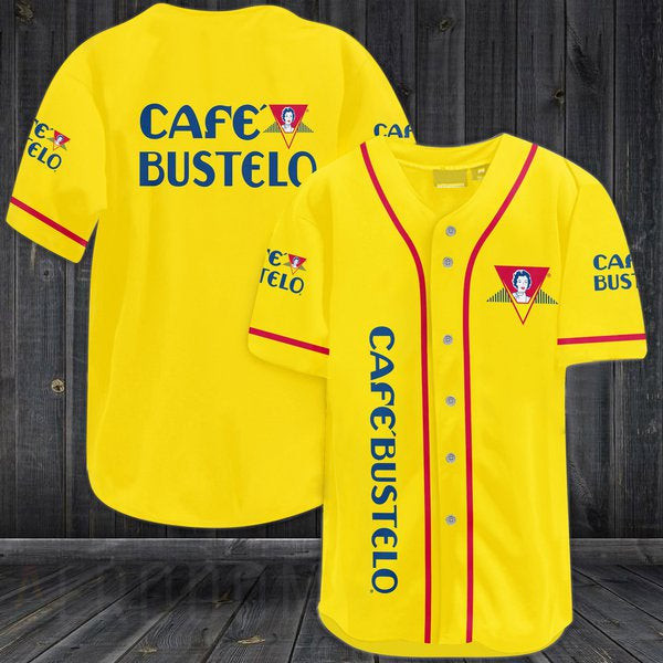 Yellow Caf Bustelo Baseball Jersey