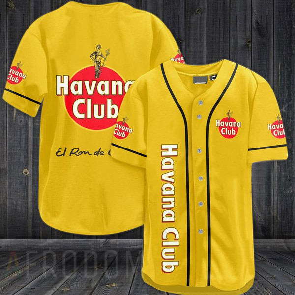 Yellow Havana Club Rum Baseball Jersey