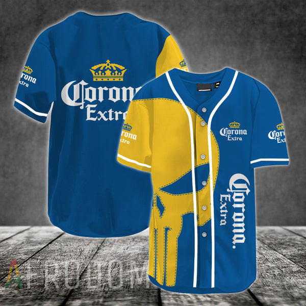 Yellow Skull Corona Beer Baseball Jersey