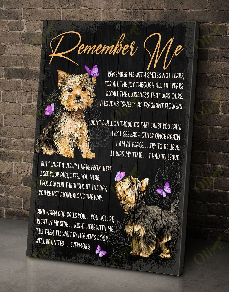 Yorkshire - Remember Me Canvas Yorkshire Lover Poster And Canvas Art Wall Decor