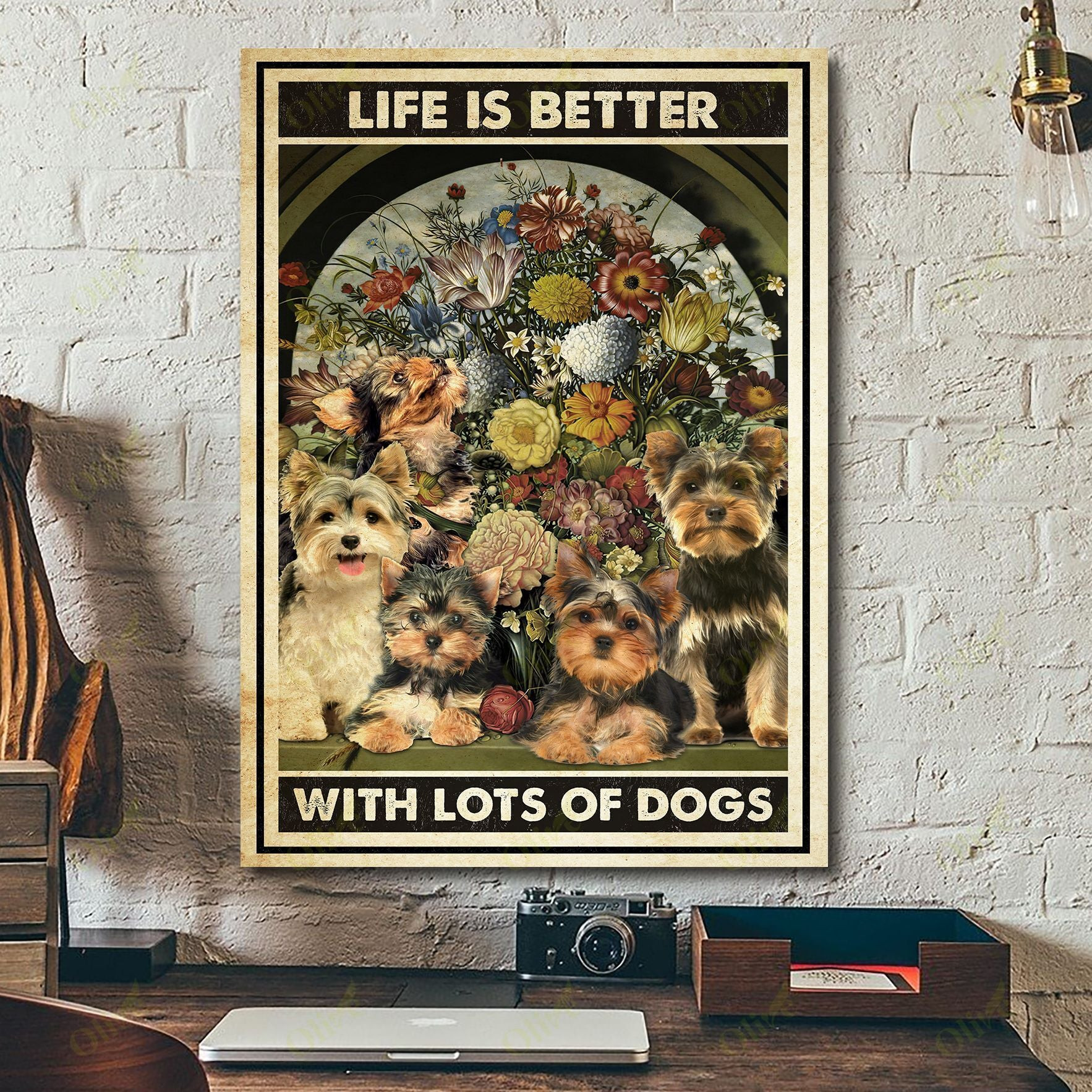 Yorkshire Terrier - Life Is Better With Dogs Poster And Canvas Art Wall Decor