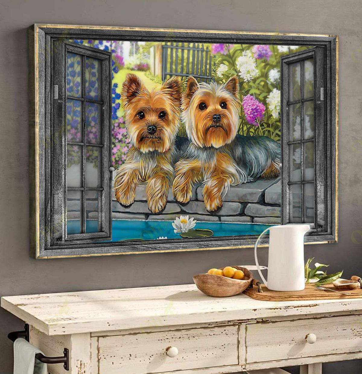 Yorkshire Terrier - Through The Windows Poster And Canvas Art Wall Decor